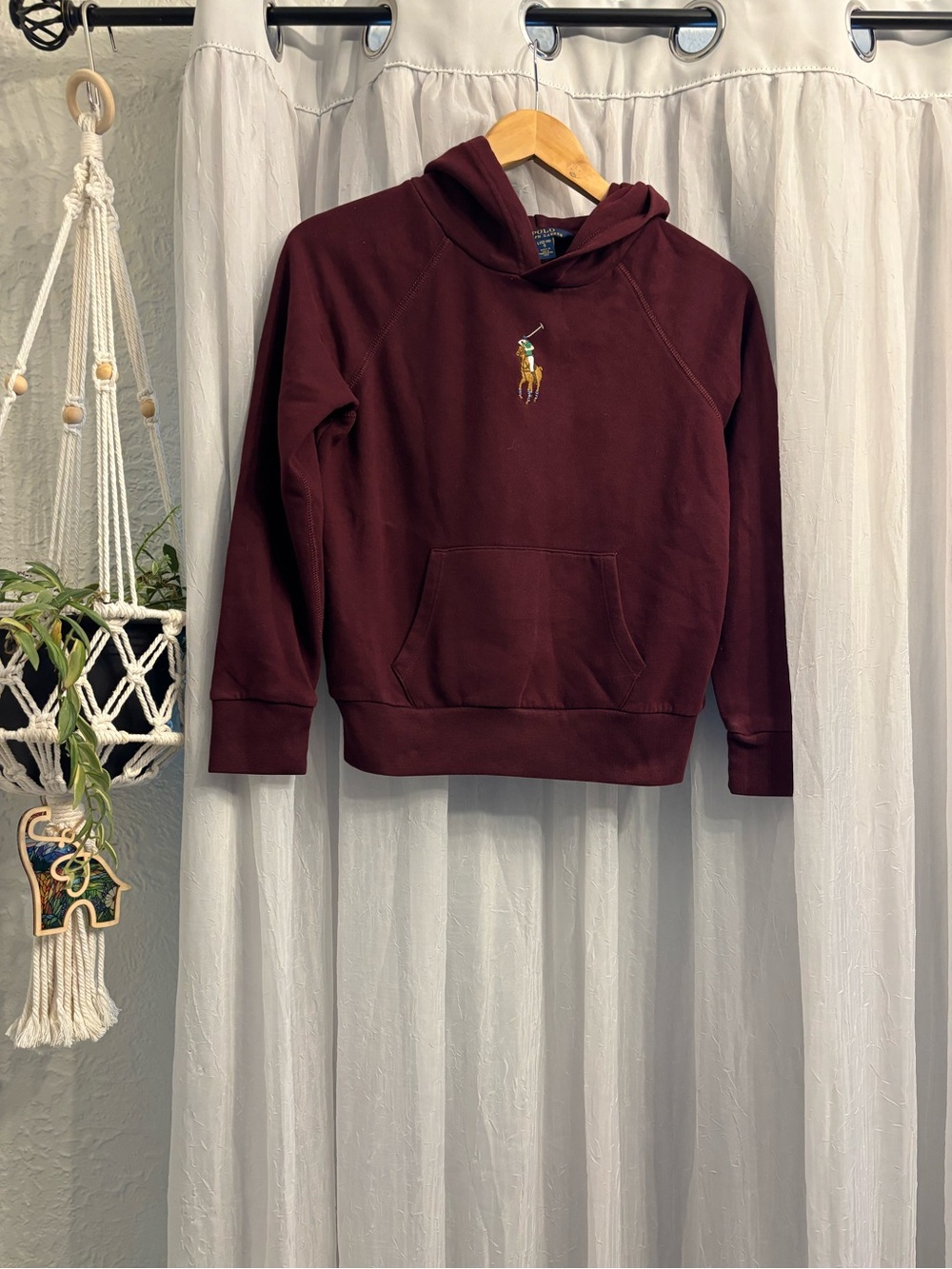 Girls Polo by Ralph Lauren Burgundy Pullover Hoodie